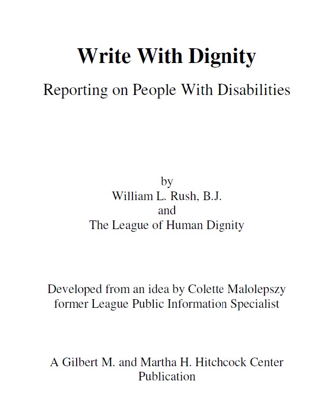 Cover of Write With Dignity: Reporting on People With Disabilities